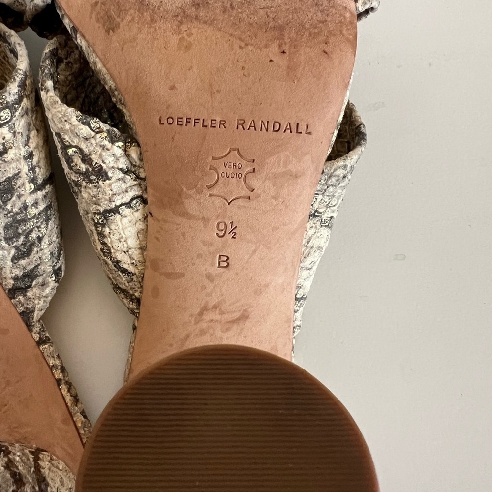 Loeffler Randall Coco High Heel Knot Snakeskin Slide, size 9.5 - Picture 12 of 13